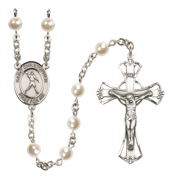 Saint Christopher/Football R6011-8151 6mm Rosary